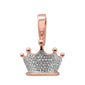 <span>DIAMOND CLOSEOUT! </span> .26CT G SI 10K Rose Gold Diamond Men's Micro Pave Iced Out Crown Charm Pendant