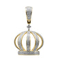 <span>DIAMOND CLOSEOUT! </span> .42ct G SI 10K Yellow Gold Diamond Micro Pave Men Cross Crown Iced Out Charm Pendant