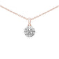 .15ct G SI 10K Rose Gold Halo Diamond Pendant Necklace 18"