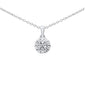 .15ct G SI 10K White Gold Halo Diamond Pendant Necklace 18"