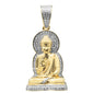 <span>DIAMOND  CLOSEOUT! </span>.40ct G SI 10K Yellow Gold Micro Pave Gautama Buddha Diamond Charm Pendant
