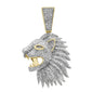 <span>DIAMOND  CLOSEOUT! </span>.77ct G SI 10K Yellow Gold Diamond Micro Pave Hip Hop Lion Head Charm Pendant