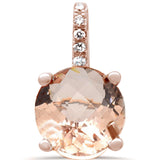 <span>GEMSTONE CLOSEOUT! </span>1.06ct F SI 14K Rose Gold Diamond & Morganite Gemstone Pendant