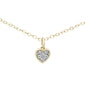 .05ct 14K Yellow Gold Diamond Heart Pendant Necklace 18" Long