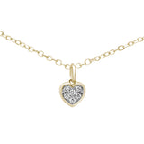 <span>DIAMOND CLOSEOUT! </span>.05ct 14K Yellow Gold Diamond Heart Pendant Necklace 18" Long