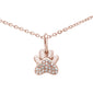 .04ct G SI 14K Rose Gold Diamond Paw Print Pendant Necklace 16+2" Ext.