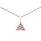 .05ct G SI 14K Rose Gold Diamond Modern Triangle Pendant Necklace 16+2" Ext.