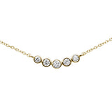 <span>¡CIERRE DE DIAMANTES! </span>Colgante de oro amarillo de 14K con 5 diamantes, G SI de 0.15 ct, de moda, cadena de 16+2" de extensión.