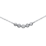 <span>DIAMOND CLOSEOUT! </span>.14ct G SI 14K White Gold Diamond 5 Stone Pendant Necklace 16+2" Ext.