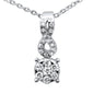 .19ct G SI 14K White Gold  Infinity Round Diamond Drop Pendant Necklace 18" Long Chain