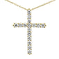<span style="color:purple">SPECIAL!</span> 1.03ct G SI 14K Yellow Gold Diamond Cross Pendant Necklace 16+2" Ext.