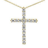 <span>DIAMOND CLOSEOUT! </span>1.03ct G SI 14K Yellow Gold Diamond Cross Pendant Necklace 16+2" Ext.