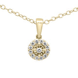 <span>DIAMOND CLOSEOUT! </span>.10ct G SI 14K Yellow Gold Round Diamond Pendant 18" Long Chain