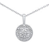 <span>DIAMOND CLOSEOUT! </span>.06ct G SI 10K White Gold Round Diamond Pendant 18" Long Chain