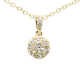 .16ct G SI 14K Yellow Gold Diamond Pendant 18" Long Chain