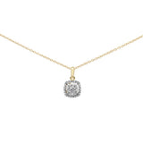 <span>¡CIERRE DE DIAMANTES! </span>Collar con colgante de diamante redondo de oro amarillo de 10K de 0.25ct G SI, 18" de largo