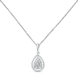<span>DIAMOND CLOSEOUT! </span>.20ct G SI 14K White Gold Round Diamond Pendant 18" Long Chain