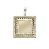 <span>DIAMOND CLOSEOUT! </span> .31CT G SI 10K Yellow Gold Diamond Micro Pave Iced Out Memory Charm Pendant