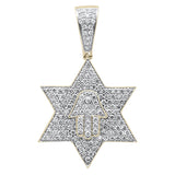 <span>DIAMOND CLOSEOUT! </span> 1.57ct G SI 10K Yellow Gold Diamond Micro Pave Iced Out Star Charm Pendant