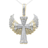 <span>DIAMOND CLOSEOUT! </span> 1.25ct G SI 10K Yellow Gold Cross Diamond Charm Pendant