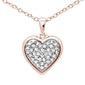 <span style="color:purple">SPECIAL!</span> .10ct G SI 14k Rose Gold Diamond Heart Diamond Pendant Necklace 18"