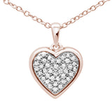 <span>DIAMOND CLOSEOUT! </span>.10ct G SI 10k Rose Gold Diamond Heart Diamond Pendant Necklace 18"