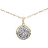 .26ct F SI 10K Yellow Gold Diamond Round Solitaire Pendant Necklace 18" Chain