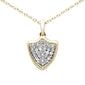 .10ct F SI 10K Yellow Gold Diamond Pendant Necklace 18" Chain