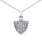 .10ct F SI 10K White Gold Diamond Pendant Necklace 18" Chain