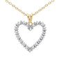 .11CT G SI 10K Yellow Gold Diamond Heart Shaped Pendant Necklace 18"