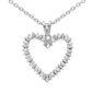 .11CT G SI 10K White Gold Diamond Heart Shaped Pendant Necklace 18"