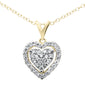 <span style="color:purple">SPECIAL!</span> .27CT G SI 10KT Yellow Gold Diamond Trendy Heart Pendant Necklace 18"