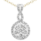<span>¡LIQUIDACIÓN DE DIAMANTES! </span>Colgante tipo gota de diamante de oro amarillo de 14 kt, 0.59 ct G SI, collar de 18 pulgadas, a la moda.