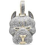 <span>DIAMOND CLOSEOUT! </span> 1.53CT G SI 10KT Yellow Gold Diamond Micro Pave Iced Out Dog Charm Pendant