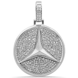 1.78ct G SI 10K White Gold Diamond Hip Hop Logo Emblem Iced Out Charm Pendant