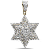 <span>DIAMOND CLOSEOUT! </span> 1.00CT G SI 10KT Yellow Gold Diamond Micro Pave Iced out Star Charm Pendant