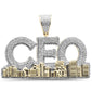 <span>DIAMOND  CLOSEOUT! </span> 1.78CT G SI 10K Yellow Gold Diamond Custom "CEO" Skyline Iced Out Charm Pendant