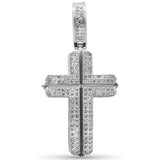 <span>DIAMOND CLOSEOUT! </span> .35ct G SI 10K White Gold Diamond Cross Hip Hop Pendant