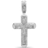 <span>DIAMOND CLOSEOUT! </span> .50ct G SI 10K White Gold Diamond Cross Hip Hop Pendant