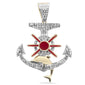 <span>DIAMOND CLOSEOUT! </span> .33ct G SI 10K Yellow Gold Diamond & Red Enamel Anchor Hip Hop Pendant