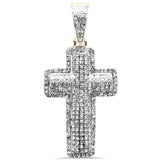 <span>DIAMOND CLOSEOUT! </span> .65CT G SI 10K Yellow Gold Diamond Iced Out Cross Charm Pendant