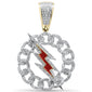 <span>DIAMOND CLOSEOUT! </span>.64ct G SI 10K Yellow Gold Diamond Chain Link Lightning Bolt Charm Pendant