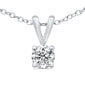 <span style="color:purple">SPECIAL!</span>.33ct G SI 14K White Gold Diamond Solitaire Pendant Necklace 18" Long