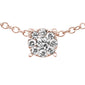.11ct F SI 10K Rose Gold Diamond Solitaire Pendant Necklace 18"