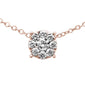 .29ct F SI 10K Rose Gold Diamond Solitaire Pendant Necklace 18" Long