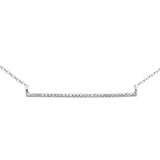 <span>DIAMOND CLOSEOUT! </span>.06ct G SI 14K White Gold Diamond Line Bar Necklace 18" Long