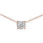 .18ct F SI 10K Rose Gold Diamond Pendant Necklace 18"