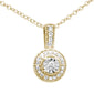 .10ct G SI 10K Yellow Gold Diamond Solitaire Pendant Necklace 18"