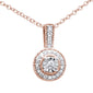 .10ct G SI 10K Rose Gold Diamond Pendant Necklace 18"