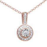 .10ct G SI 10K Rose Gold Diamond Pendant Necklace 18"